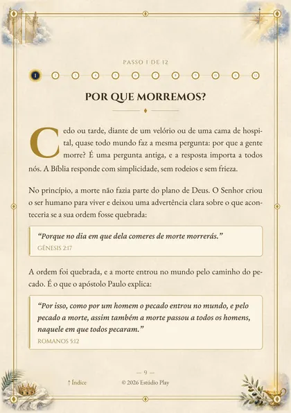 Página de texto do capítulo 1, com versículos em destaque